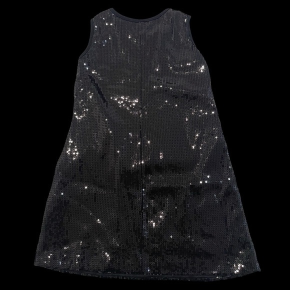 EUC Kate Mack Girls Size 5 Black/Silver Sequin Dress with Stars - Picture 2 of 2